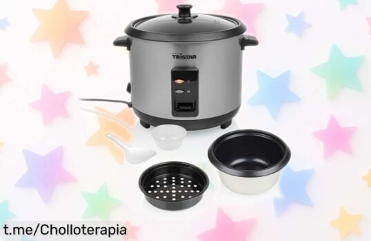Deliciosa olla arrocera Tristar RK6145, ¡con vaporera y función mantener caliente! Aprovecha este precio que no cuadra, cocina sin complicaciones y disfruta cada bocado ahora mismo.