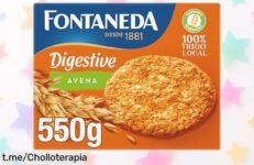 Deliciosas galletas Digestive con Avena Fontaneda, 4x550 g de snack crujiente y rico en fibra a un precio loco que solo aparece una vez. ¡Disfruta cuidándote mientras saboreas!
