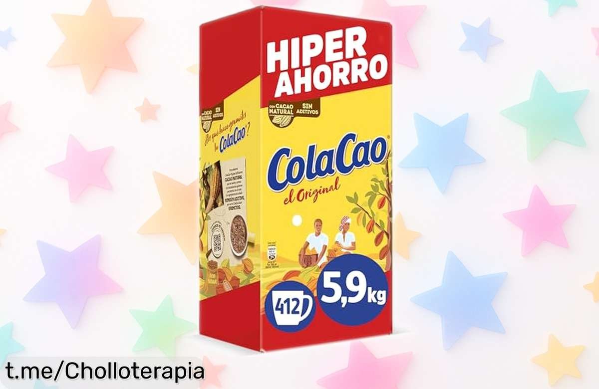 Delicioso ColaCao Original XXL de casi 6 kg con cacao natural, ¡chollazo a un precio que está regalado! Disfruta al máximo tus desayunos y meriendas cada día.