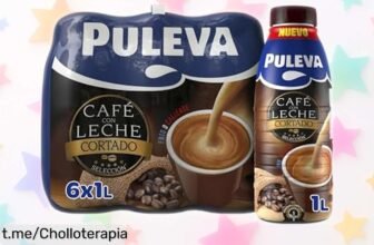Delicioso café con leche cortado Puleva en botella de 1L, pack de 6 unidades: ¡rebajado para que disfrutes cada sorbo y enamores tu paladar hoy mismo!