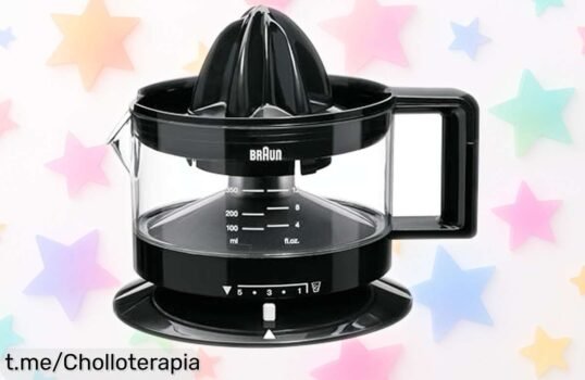 Delicioso exprimidor eléctrico Braun Hogar TributeCollection CJ3000 BK con precio rebajado para disfrutar zumos frescos a tu gusto, ¡no dejes pasar esta oferta irresistible y hazte hoy mismo con el tuyo!