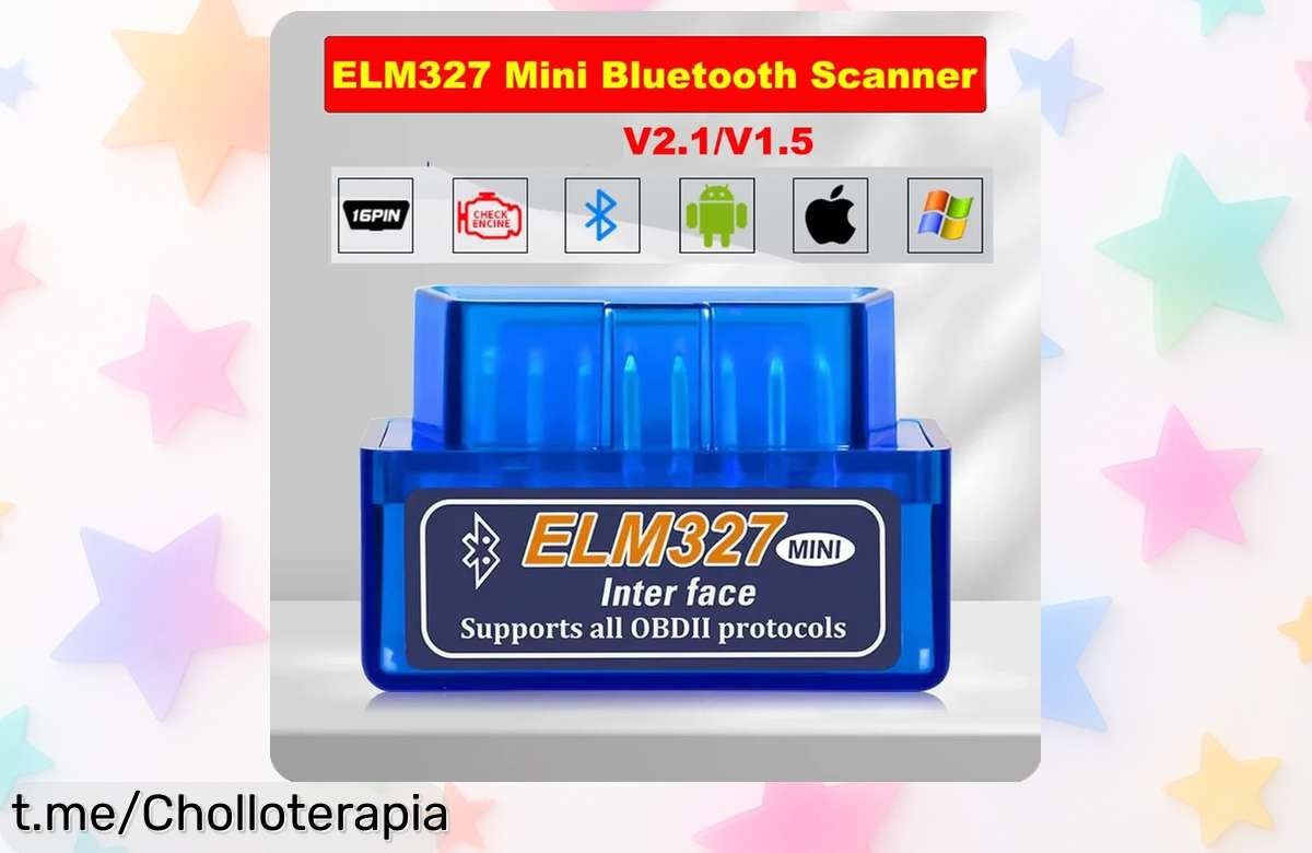 Descubre el mini ELM327 V1.5/V2.1 Bluetooth, la solución rápida y económica para tu coche que controla toda la info desde tu móvil; ¡una oportunidad de compra imperdible!