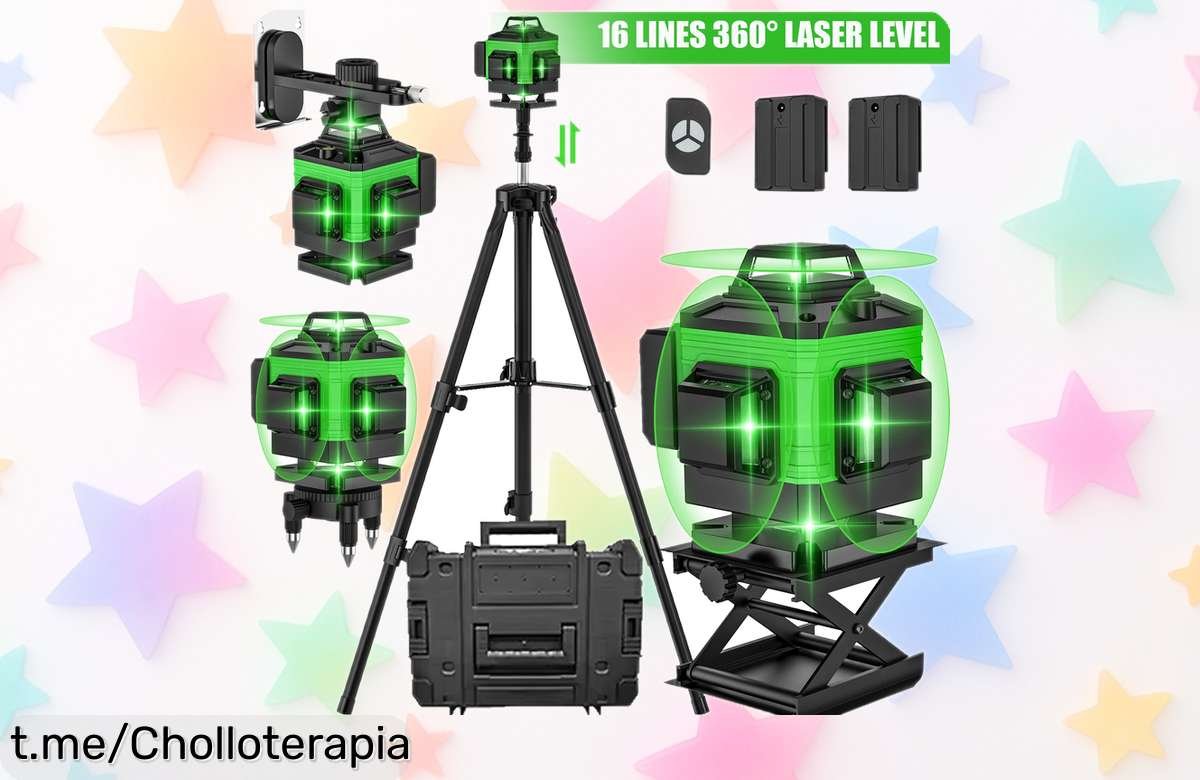 Descubre el nivel láser 4D de 16 líneas, la herramienta perfecta que hace magia en tu hogar a un precio increíblemente bajo. ¡Aprovecha esta oferta y asegura tus proyectos hoy mismo!