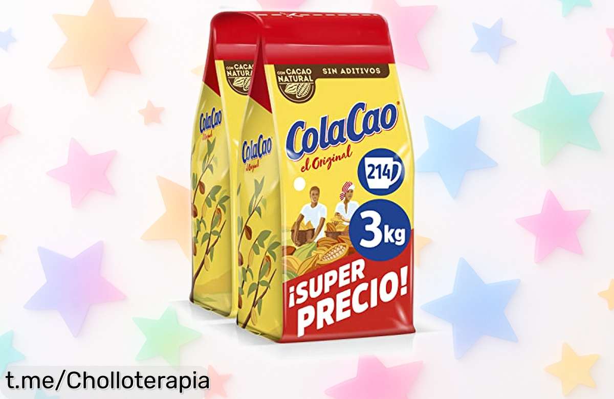 Descubre el pack de ColaCao Original 2×1,5kg y disfruta del auténtico sabor a cacao natural. ¡No dejes pasar este precio que está regalado para tus desayunos!