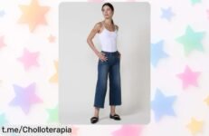 Descubre el pantalón culotte de mujer Koroshi Jeans con efecto bleach, ¡súper original y ahora a un precio de escándalo que no podrás dejar escapar!