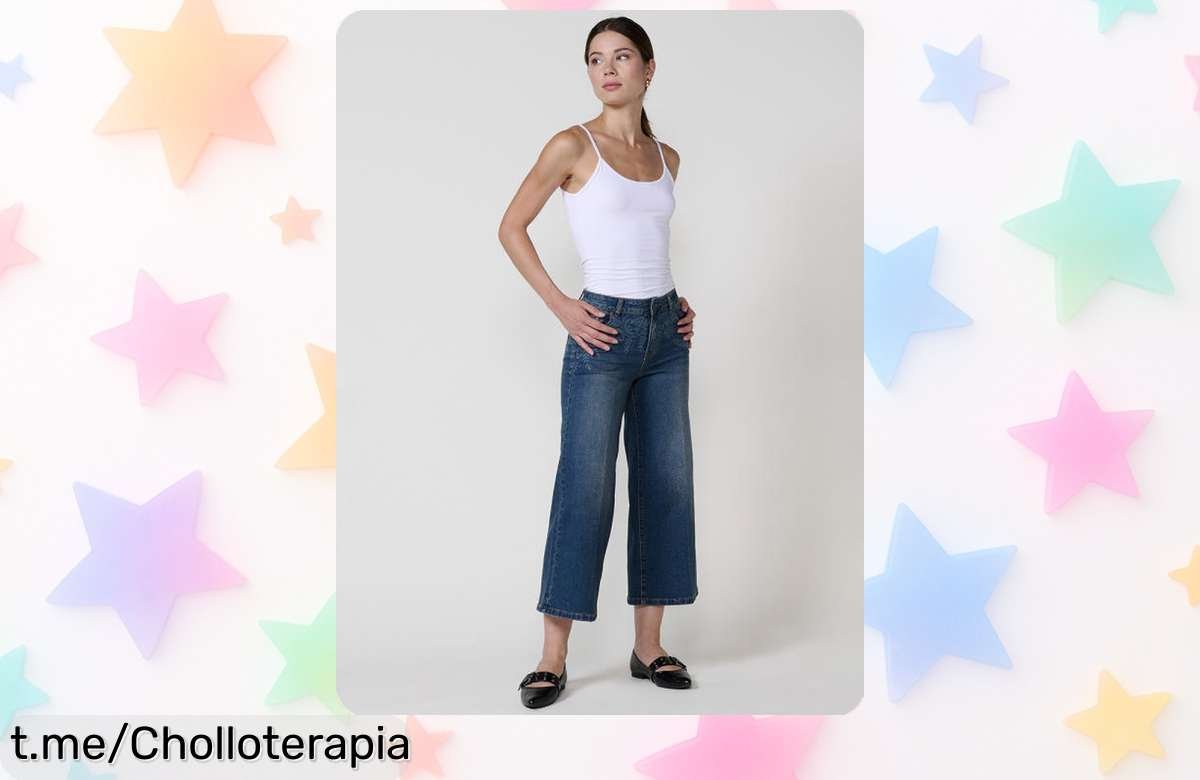 Descubre el pantalón culotte de mujer Koroshi Jeans con efecto bleach, ¡súper original y ahora a un precio de escándalo que no podrás dejar escapar!