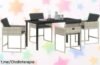 Deslumbrante conjunto de comedor para jardín vidaXL de 5 piezas, ligero y moderno a un súper precio que no querrás dejar pasar en tus reuniones al aire libre. ¡Hazlo tuyo ya!