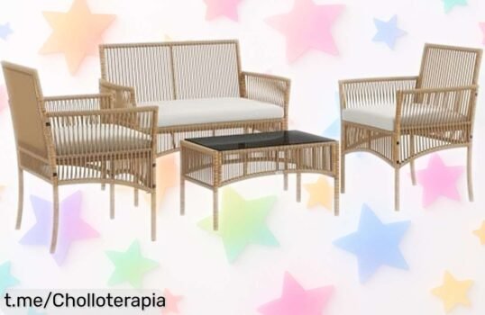 Deslumbrante conjunto de jardín Outsunny para 4 piezas, ¡oferta que no puedes dejar pasar para disfrutar tus momentos al aire libre con estilo y comodidad!