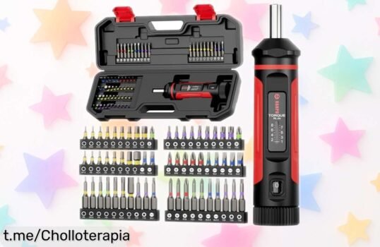 Destornillador dinamométrico VANPO de 1/4 con 60 puntas: la herramienta que necesitas a un precio tirado, ¡no te lo pierdas y resuelve tus apuros ya!