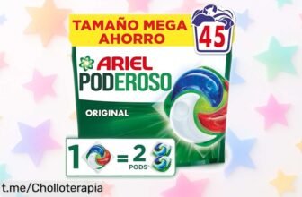 Detergente en cápsulas Ariel Pods para 45 lavados: ¡ofertón increíble con doble poder que no puedes dejar escapar y garantiza tu ropa impecable!