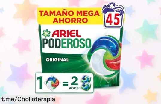 Detergente en cápsulas Ariel Pods para 45 lavados: ¡ofertón increíble con doble poder que no puedes dejar escapar y garantiza tu ropa impecable!