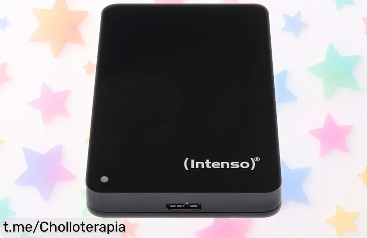 Disco duro externo Intenso de 1 TB, un ofertón increíble para pasar tus archivos volando y tener todo a mano en un momento. ¡No te quedes sin el tuyo!