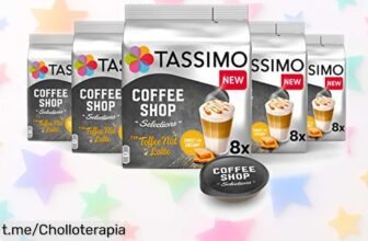 Disfruta de 40 cápsulas Tassimo Toffee Nut Latte, café cremoso con caramelo y nueces, ¡rebajadas a un precio de escándalo que no puedes dejar pasar!