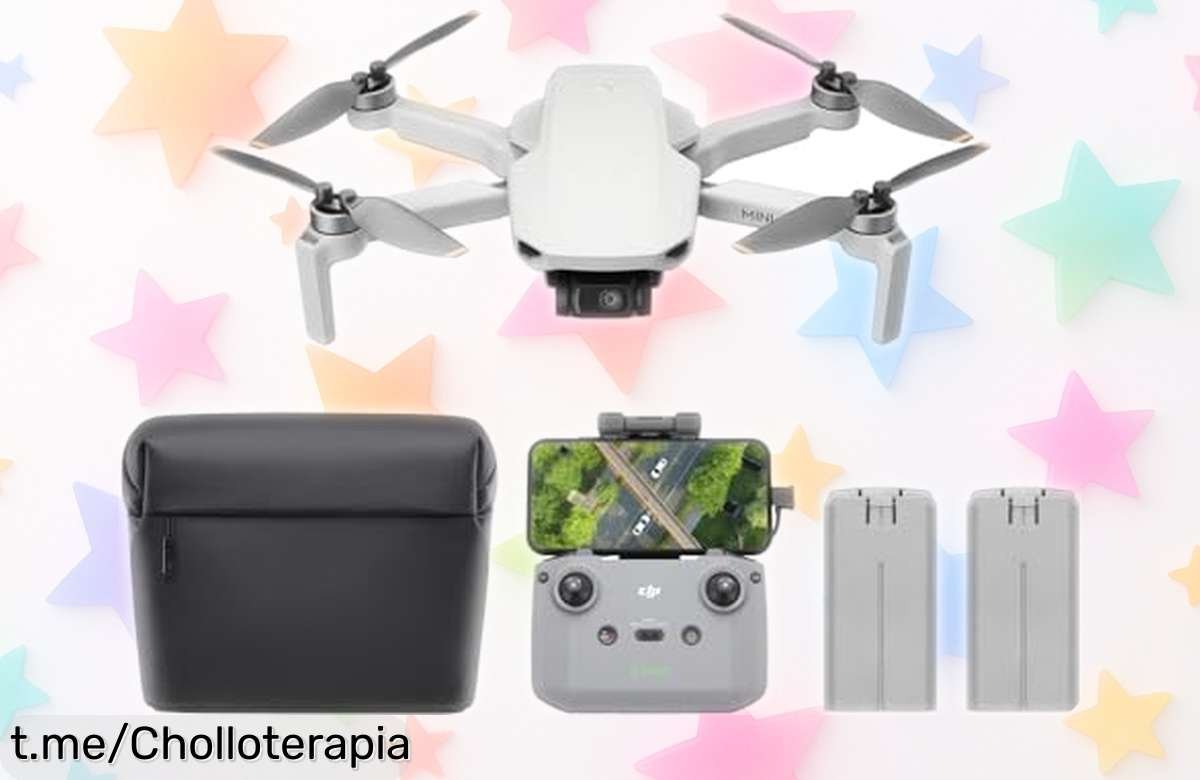 Dron 4K DJI Mini ultra ligero con dos baterías y hasta 93 minutos de vuelo, ¡este ofertón no lo vuelves a ver! ¡Hazlo tuyo ahora antes que se agote!