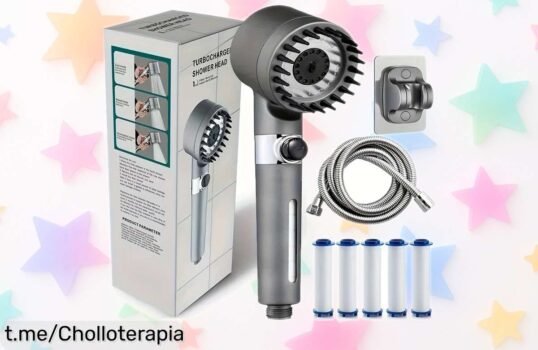 Ducha de mano Ion 2025 con filtro y turbocompresor a precio de ganga, transforma tu baño al instante ¡No te quedes sin la mejor experiencia en cada ducha!