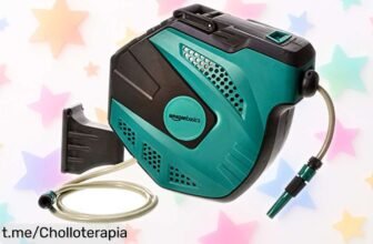 Enrollador automático de manguera Amazon Basics: el super chollo que necesitas para un jardín ordenado sin enredos ni goteos. ¡Consíguelo ya y disfruta de su magia!