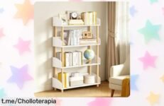 Estantería de madera maciza OUTONLIFE: ¡el mueble práctico que todos necesitan, ahora en un precio de ganga y con la seguridad para los peques! Aprovecha esta oferta antes que se acabe.