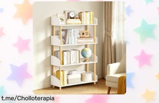 Estantería de madera maciza OUTONLIFE: ¡el mueble práctico que todos necesitan, ahora en un precio de ganga y con la seguridad para los peques! Aprovecha esta oferta antes que se acabe.