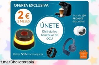 Fantástica oferta de OCU: hazte socio por solo 2€ durante 2 meses y elige un regalo sorpresa que te encantará, no dejes pasar esta oportunidad única para mejorar tu hogar o cuidar de ti.