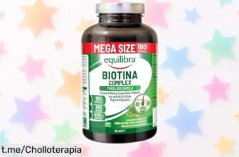 Fortalece tu cabello y uñas con biotina alta dosis, zinc y cobre: 180 cápsulas veganas a un precio increíble que no puedes dejar pasar. ¡Dale el cariño que mereces!