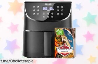 Freidora de aire Cosori de 5,7L: cocina rápido y disfruta con 40 recetas por un precio que está regalado. ¡No te lo pierdas, transforma tus comidas ya!