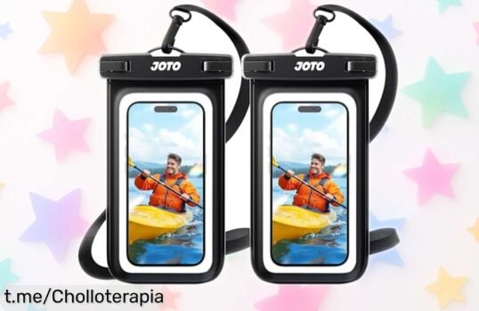 Funda impermeable JOTO para móvil: protege tu dispositivo del agua y la nieve mientras usas la cámara. ¡No dejes pasar este chollo a precio loco, ideal para tus aventuras!