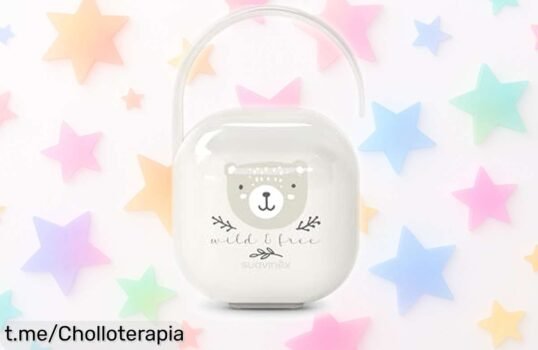 Funda porta chupetes Suavinex con cierre seguro y fácil de limpiar, ¡una locura para que siempre tengas los chupetes listos y limpios a tu alcance!