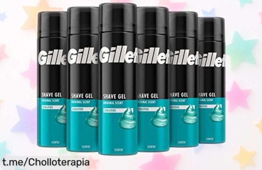 Gel de afeitar Gillette Classic en pack de 6, super chollo para hombres con piel sensible: olvídate de irritaciones y corta tu tiempo al afeitado, ¡aprovéchalo ya antes que se agote!
