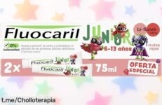 Gel dental para niños Fluocaril en pack de 2, protección contra caries y sabor a frutos rojos que encanta. ¡No te pierdas este precio regalado!