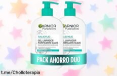 Gel limpiador purificante Garnier Pure Active pack de 2, ¡rebajado y listo para darte un rostro fresco y libre de impurezas en un abrir y cerrar de ojos!