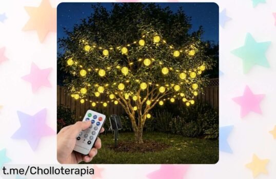 Guirnaldas de luces solares IP67 para exterior, 8 metros con 40 leds y mando a distancia: ¡Imperdible ofertón que ilumina tus noches mágicas!