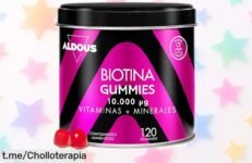 Gummy de biotina con ácido fólico y zinc: ¡ofertón irresistible para lucir un pelo, piel y uñas fabulosas! Aprovecha esta caída de precio que no podrás dejar pasar.
