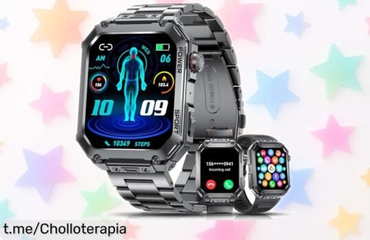 Impresionante reloj inteligente ESFOE con 3 correas, pantalla gigante y súper resistente, ¡una oferta única que no querrás dejar pasar!