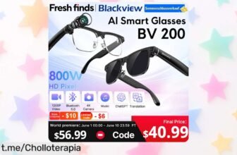 Impresionantes gafas Blackview BV200 con cámara 8MP y asistente de voz: ¡Aprovecha el precio rebajado y lleva la tecnología en tu cara con estilo!