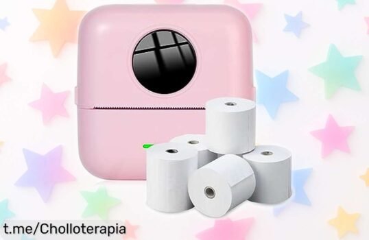 Impresora fotográfica portátil NK: ¡el ofertón que te enamorará, imprime al instante desde tu móvil y trae 5 rollos de papel! No dejes pasar esta oportunidad única.
