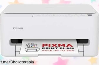 Impresora todo en uno Canon PIXMA TS4150I con wifi y tinta que llega sola, ¡super chollo para imprimir fácil desde el móvil! No te pierdas esta oportunidad imperdible de ahorro.