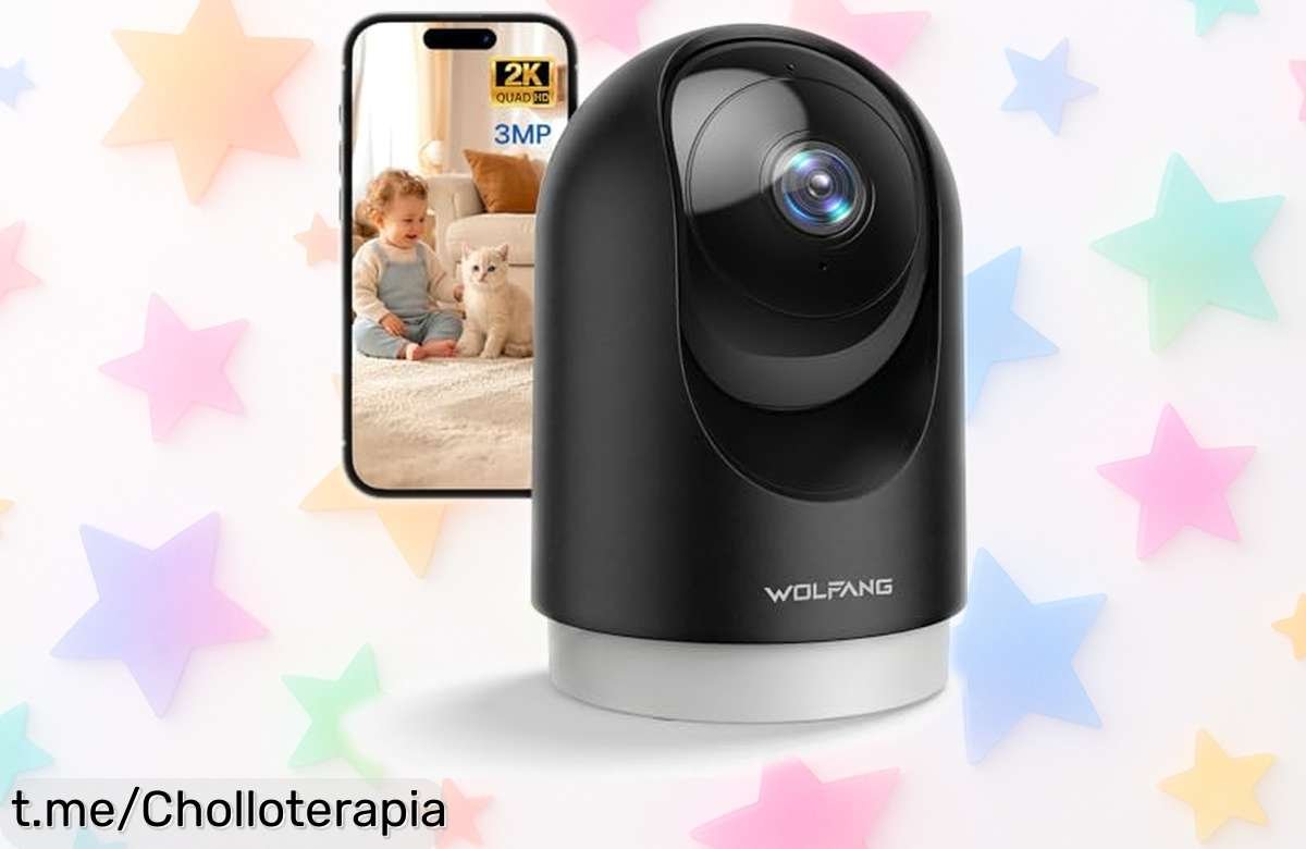 Increíble cámara de vigilancia WOLFANG 2K con giro 360° y audio bidireccional, ahora a un precio loco que no puedes dejar pasar, protege lo que más amas ya mismo.