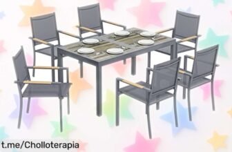 Increíble conjunto de mesa y 6 sillas para jardín Outsunny, una oferta que te hará disfrutar del aire libre sin complicaciones, ¡no dejes pasar este super chollo!