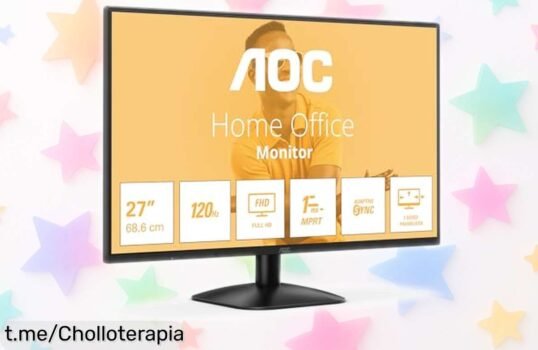 Increíble monitor AOC de 27 pulgadas con imagen fluida a 120 Hz, ¡ofertón en precio loco que no querrás dejar escapar y hará tus juegos épicos!
