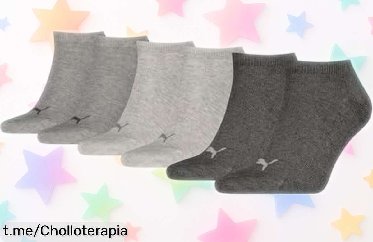 Increíble pack de 3 calcetines unisex PUMA suaves y sin roces a precio loco, para que tus pies estén felices todo el día. ¡No dejes pasar esta oferta espectacular!
