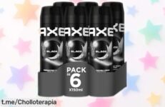 Increíble pack de 6 Axe Bodyspray Black que elimina el olor al instante y mantiene tu frescura por todo un día, ¡aprovecha esta oportunidad única antes que se acabe!