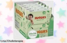 Increíble pack mega de toallitas Huggies Natural Care: cuida la piel con aloe vera y agua pura a un precio que te hará sonreír. ¡No dejes pasar esta oportunidad única!