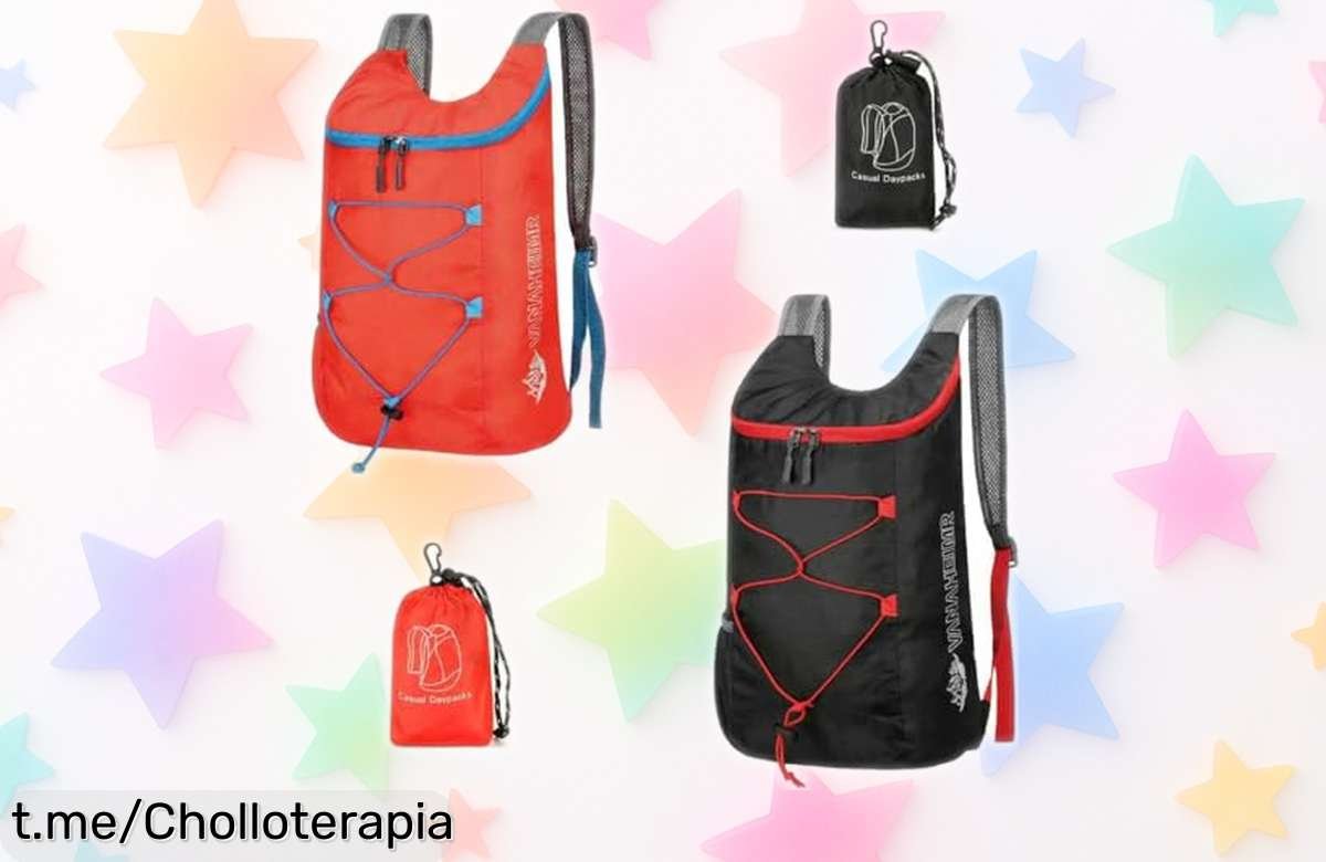 Increíble par de mochilas plegables Feibmir, ligeras y resistentes al agua: ¡ofertón que hará brillar tus aventuras sin arruinar tu bolsillo!