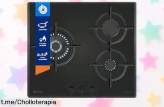 Increíble placa de gas Balay 3ETG663RN con 3 quemadores versátiles y sistema GasStop, ¡aprovecha esta oferta loca que no se repite! Cocina feliz y sin preocupaciones.