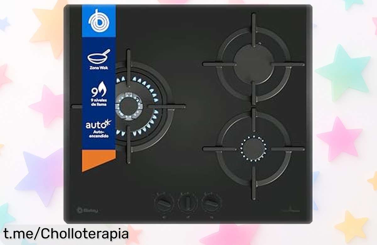 Increíble placa de gas Balay 3ETG663RN con 3 quemadores versátiles y sistema GasStop, ¡aprovecha esta oferta loca que no se repite! Cocina feliz y sin preocupaciones.