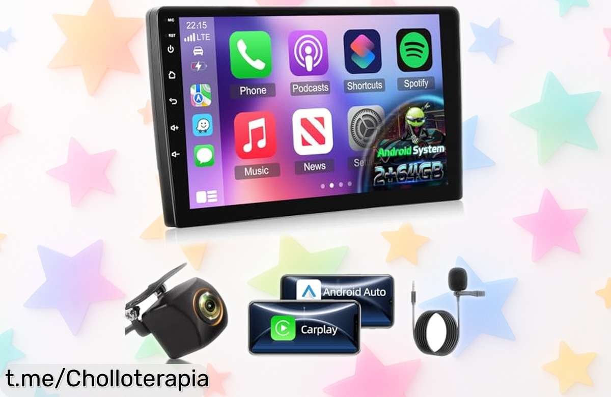 Increíble radio para coche 2 DIN con pantalla táctil de 10,1” y CarPlay que baja su precio a un chollo imperdible; ¡siente la música y navega sin límites ya!