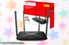 Increíble router 4G LTE Mercusys MB1154G que conecta hasta 32 dispositivos y ofrece wifi a 300 Mbps, ¡hazte con este chollazo antes de que se acabe!