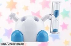 Increíble soporte dispensador de cepillo y pasta de dientes con temporizador que hará del cepillado un juego para tus peques, no puedes dejar pasar este chollo único que facilita su higiene.