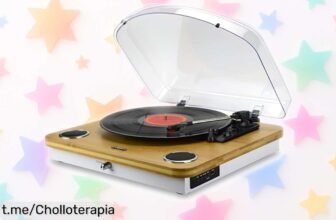 Increíble tocadiscos Energy Sistem BambooSpin con Bluetooth y potente sonido a precio de ganga, ¡transforma tus vinilos en recuerdos que durarán para siempre!