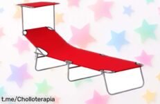 Increíble tumbona plegable Outsunny con respaldo en 4 posiciones y toldo ajustable ¡Aprovecha este precio loco antes de que se agote! Tu descanso te lo merece.